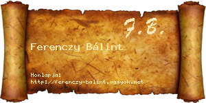 Ferenczy Bálint névjegykártya