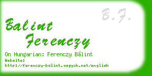 balint ferenczy business card
