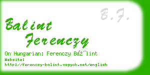 balint ferenczy business card